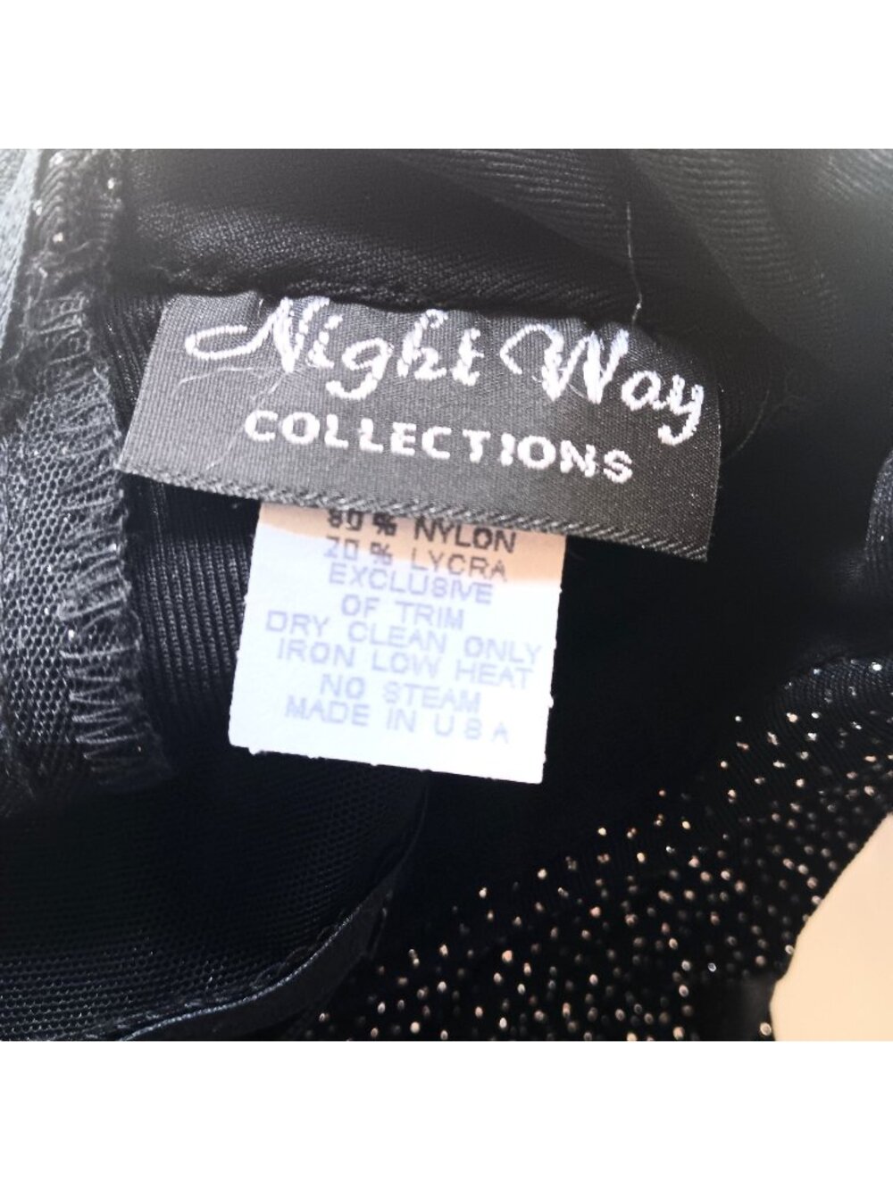 sz 8 True Vintage Dress Night Way Collections Glitter Maxi Sheer Cutouts Glam